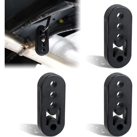 3pcs Support De Montage De Tuyau D'échappement, Cintre De Caoutchouc D'échappement De Voiture pour Voiture 4 Trous Support De Support De Tuyau D'échappement Support Absorbant D'amortisseur Universel (1/5)