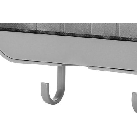 Robuste Seifenschale aus PP zur Wandmontage mit Doppelhaken, graue Badezimmeraufbewahrung, zweilagiges Design (1/5)