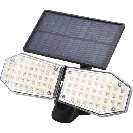 Lampe solaire murale 78 LED à double tête, détecteur de mouvement IP65, pour jardin et entrée (1/5)