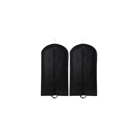 2 sac de costume, protège vêtement respirant suspendu, housse anti poussière pliable, sac de rangement pour vêtements avec fermeture éclair, Pour l'organisation de la garde robe et les voyages (noir)