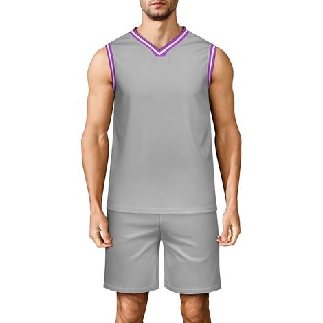 Men's Basketball Jersey Set  2-Piece Basketball Tank Top and Shorts, Breathable Sportswear for Fitness, Men's Basketball Tracksuit (1/5)