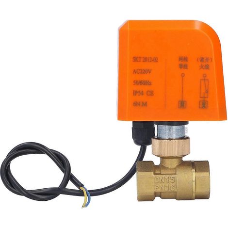 DN15 2-Wege-Kugelhahn, 2-adrig, elektrisch, normalerweise offen, Messing, 1/2-Zoll-Rohrgewinde, 220 V AC