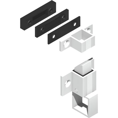 Loqueteau à gâche + cales laqué blanc alu RAL9010 - LA CROISEE DS - DS6402-036