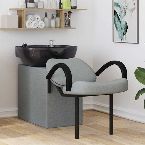 vidaXL Silla de Shampoo Gris Claro y Negro 136 x 60 x 92 cm Plástico (1/5)