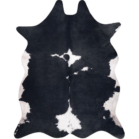 Tappeto Imitazione pelle di bovino, Mucca G5070-3 pelle nera bianca black 155x195 cm