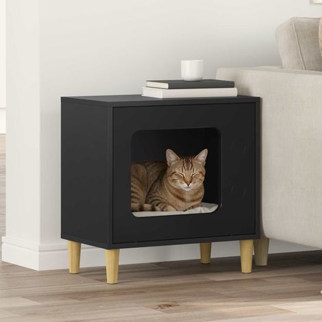 Katzenhaus Schwarz 51 x 30 x 52 cm Holzwerkstoff