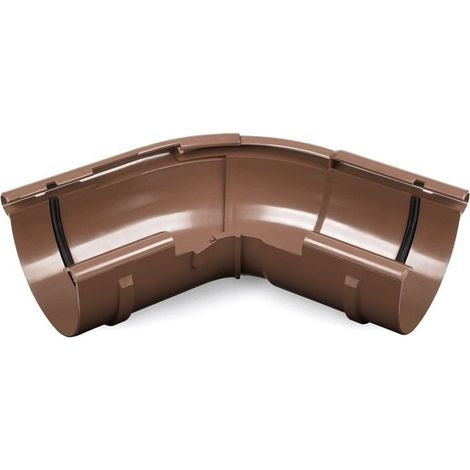 Angle Extérieur de Gouttière Réglable 120°-145°, Marron, Système 75, PVC