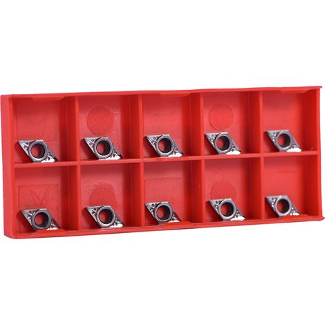 10Pcs/set CNC Carbide Tip Inserts Blade Cutter Lathe Turning Tool with Box DCGT070204-AK