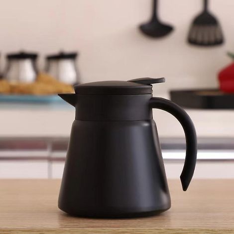 Doppelwandige, isolierte Edelstahlflasche mit Druckknopfverschluss, für Kaffee, Tee und andere Getränke, 680 ml (1/5)