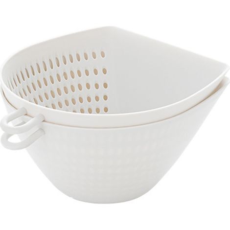 Grand ensemble bol passoire cuisine multifonction panier lavage légumes égouttoir oignons verts hachés PP 2 pièces (1/4)