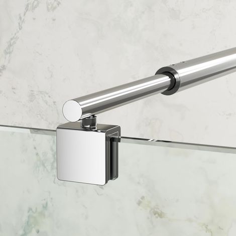 Stabilisateur de douche rétractable 73-123 cm Argent, tige de maintien en acier inoxydable pour épaisseurs de verre 8-10 mm pour séparation de douche walk-in, paroi de douche, cabine de douche (1/5)