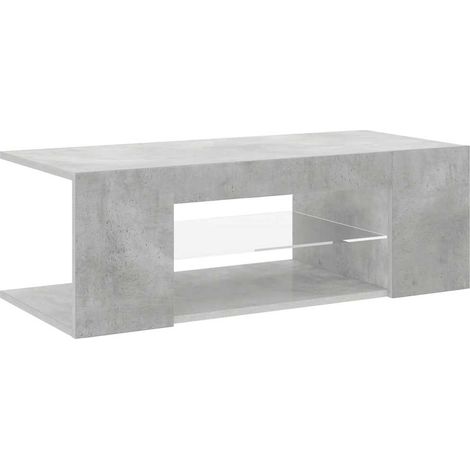 Meuble TV avec lumières LED, Étagère TV, Meuble de Salon, Gris béton 90x39x30 cm OIB4678E (1/5)