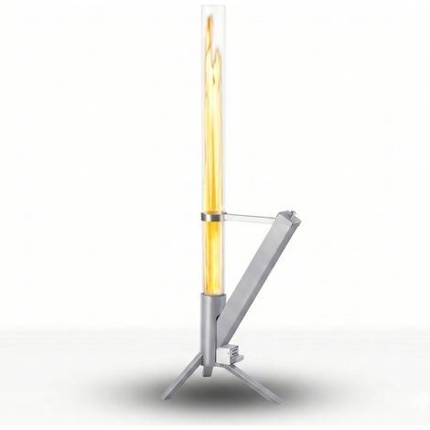 Albatros Pelletfackel Edelstahl mit Glasrohr Rocket Stove Terrassenofen Outdoor Feuerstelle ohne Strom Holzpellet Gartenfackel 70 Min Brenndauer (1/5)