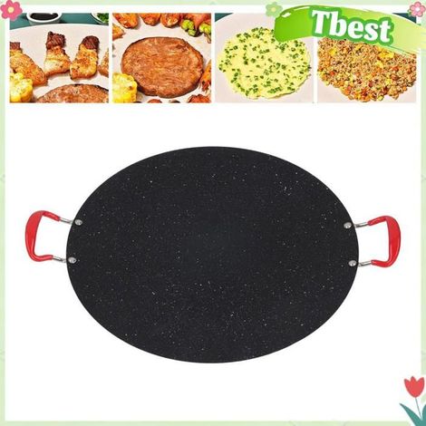 Tbest poêle à plaque chauffante ronde pour barbecue Poêle à gril coréenne antiadhésive ronde Portable, plaque piscine Moyen (1/5)