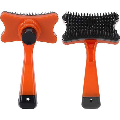 Ensemble de 2 brosses autonettoyantes pour le toilettage des animaux - Brosse coulissante pour chiens - Accessoires de nettoyage pour poils d'animaux (1/5)