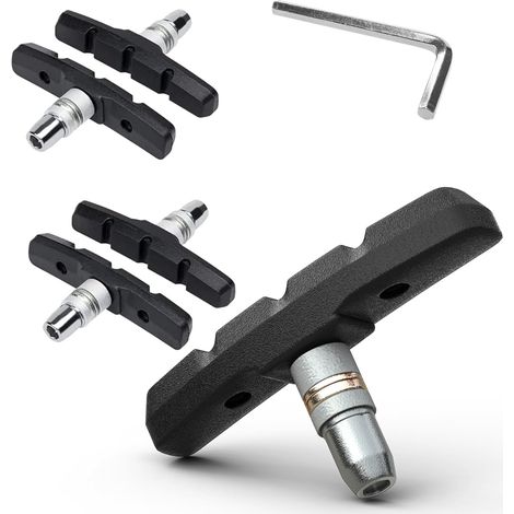 2 Paires Patin de Frein vélo, 70mm Frein V Brake avec Clé Hexagonale, Plaquette de Frein Velos Silencieuses, Bloc Frein Velo Avant Arriere pour Jante Cycle VTT VTC Ville (1/5)