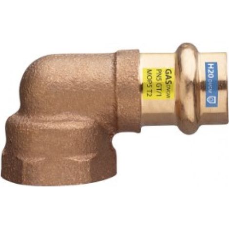 Gomito Rame Bronzo ø15 - 1/2" Pressfitting certificato acqua e gas