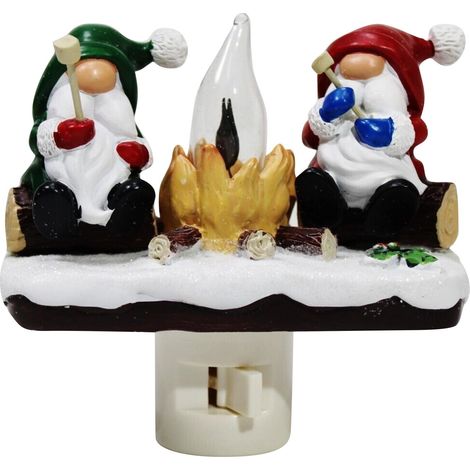 Gnome - Led Night Light - Flickering Bonfire Effect - Wall Plug-In - For Bedroom Hallway Living Room - 1 Piece (1/5)