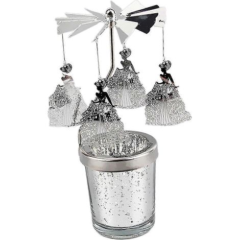 Porte-bougie rotatif, porte-bougie chauffe-plat, décoration de table ou de cheminée pour fêtes-Princess