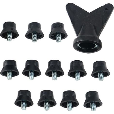 12 tacos para botas de fútbol, zapatillas de atletismo, tacos atornillables duraderos, 5 mm con llave, tacos para botas de fútbol para entrenamiento deportivo (1/5)