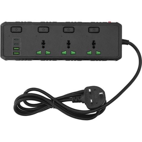 Steckdosenleiste 3000W 3 Universalanschlüsse 2 USB 2 PD-Anschlüsse Individuelle Steuerschalter Sicherheitssteckdose