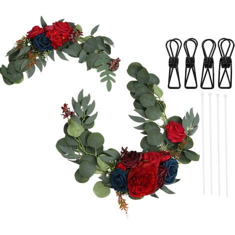Set aus 2 realistischen, farbenfrohen, geruchlosen, rosenförmigen Blumendekorationen zur Begrüßung der Gäste. 18047 DH (1/5)