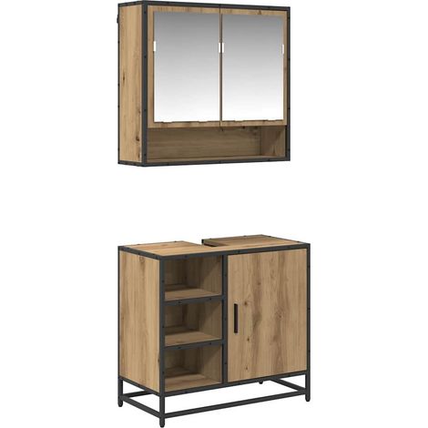 Ensemble de mobilier de salle de bain 2 pcs Chêne artisanal CFW157605 (1/5)