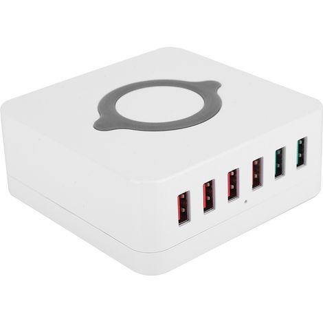Chargeur intelligent USB à 6 ports pour téléphone portable, double charge rapide QC3.0, 5 V 7 A + 7 A, prise US 110-240 V (1/5)