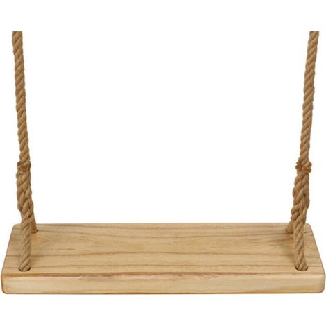 Holzschaukel für den Außenbereich. Schaukel für Kinder und Erwachsene. Robuste Holzschaukel mit verstellbarem Juteseil, für Kinder, Jugendliche und Erwachsene (Modell V7110C, inklusive Verbindungsgurt (1/5)