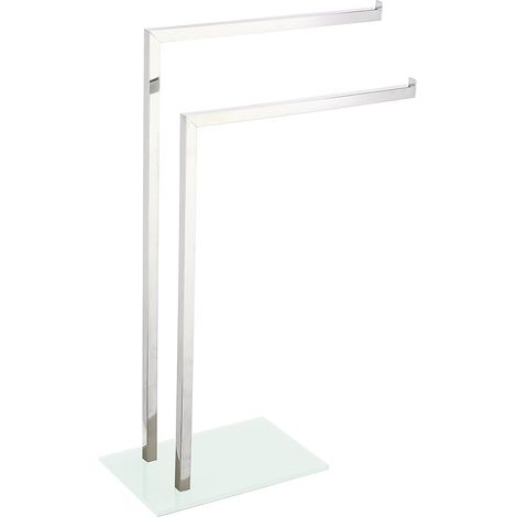 King Home PLANT TOWEL HOLDER 2 BRACKETS Stahl, Sockel aus weißem gehärtetem Glas 45x20x69h cm (1/4)