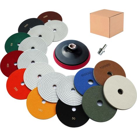 Disques de Polissage Diamant 180 mm, Lot de 9, Grains 50-10000 (1/5)