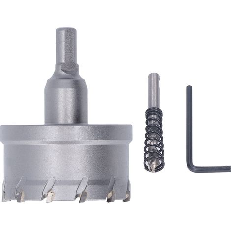Set de scies cloches carbure acier C45 avec foret pilote 60mm pour métal acier aluminium bois (1/5)