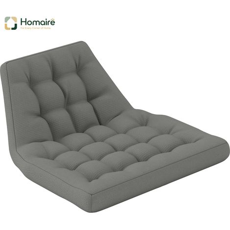 HOMAIRE Sitzkissen 120x100 cm mit Rückenlehne, 8cm dick, wasserabweisend, für Schaukelstühle und Hängekörbe, Grau