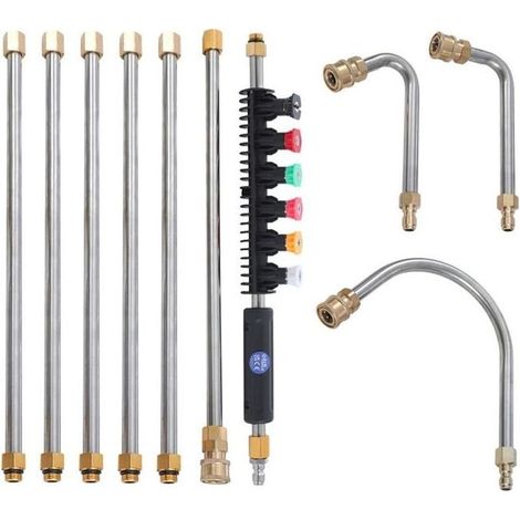 Pistolet pulvérisateur de nettoyage de toiture 10 pièces, raccord rapide 1/4", kit de nettoyage de gouttières (1/5)