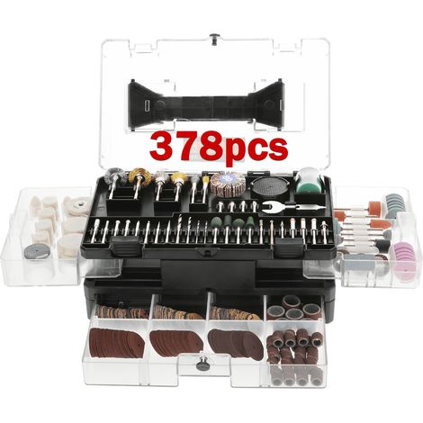 Ej.Life Coffret de 378 Accessoires d'Outils Rotatifs Universels pour Polissage Perçage Meulage Sculpture Coupe Faciles (1/5)