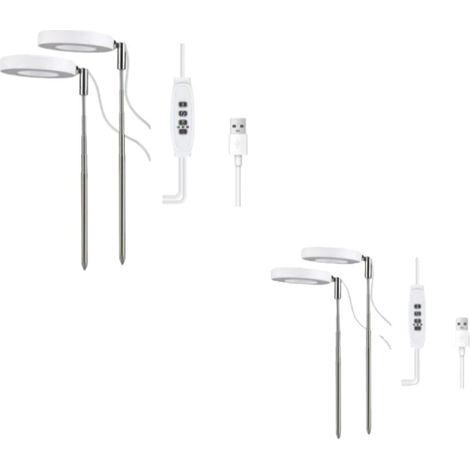 Lampe De Croissance Pour Plantes, Lampe De Croissance Led À Spectre Complet Réglable En Hauteur Pour Petites Plantes, 9 Niveaux De Luminosité Réglables, Rotation À 180° Et Minuterie Marche/Arrêt (Paq (1/4)