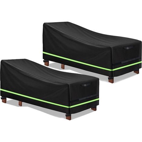 Kaelt - 2pcs Housse pour Chaise Longue Exterieur Imperméable, Coupe-Vent, Anti-UV, Soleil Et Soleil AdaptéE Aux Chaises De Loisirs Quotidiennes, Aux Meubles (200x75x40/70cm) (1/5)