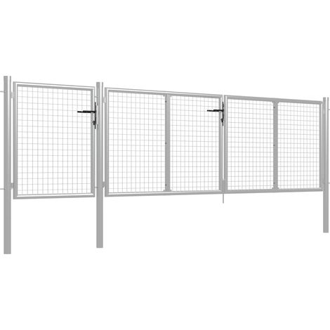 Portail de jardin,Portail de clôture,Portillon de jardin Acier 400 x 75 cm Argenté CFW40158 (1/5)