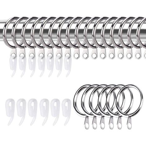 Accessoires rideau Rideaux Anneaux et Crochets 30mm en métal rideaux suspendus anneaux et crochets 50pcs (1/4)