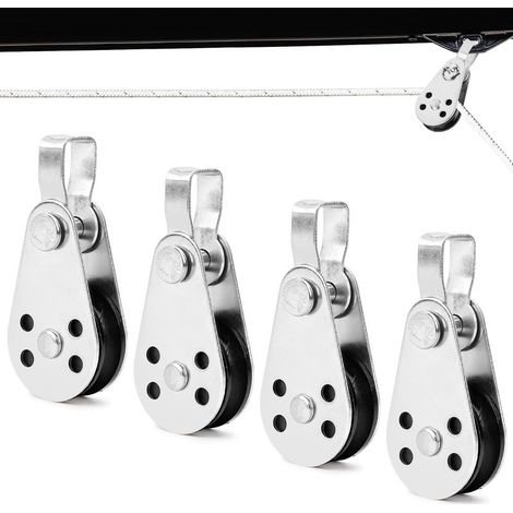 Lotto di 4 pulegge per funi, fili in acciaio inox per funi da 2 mm a 8 mm, puleggia di deviazione, verricello, swing, adatto (1/5)