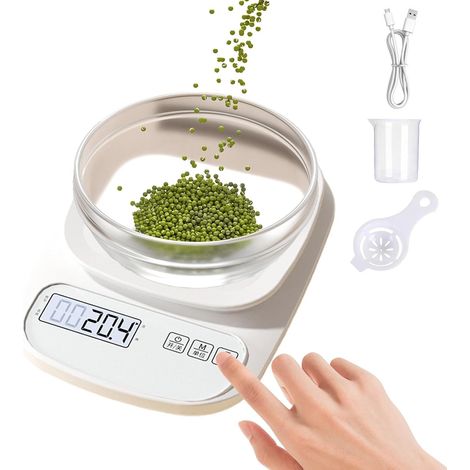 Balance de Cuisine Numérique Écran LCD Étanche Haute Précision (1/5)