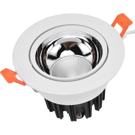 Spot encastré LED en aluminium, angle réglable, étanche à la poussière, pour salon ou chambre, 100-264 V, boîtier blanc, coupelle argentée (1/5)