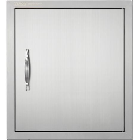 Porte d'Accès pour Barbecue, Simple Porte de Cuisine Extérieure 457x508x45 mm, Porte Encastrée en Inox, avec Poignée et Crochet, pour Îlot de Barbecue, Station de Grillades, Placard Extérieure (1/5)