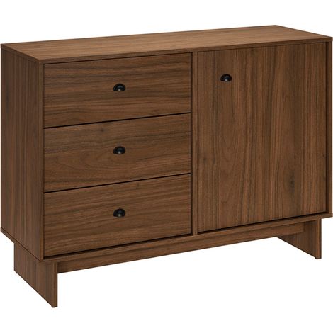 Buffet 1 porte 3 tiroirs Riyo Bois foncé (1/5)