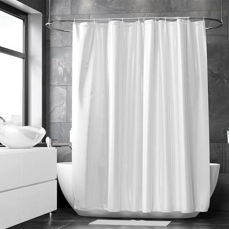 1 rideau de douche anti-moisissure, 80 x 200 cm, polyester imperméable, motif feuilles tropicales vertes, pour salle de bain et douche italienne