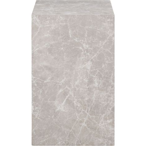 Table d'appoint compacte effet marbre beige – Dimensions L 30 x P 30 x H 50 cm – MDF décor papier – Charge max 10 kg – House Nordic
