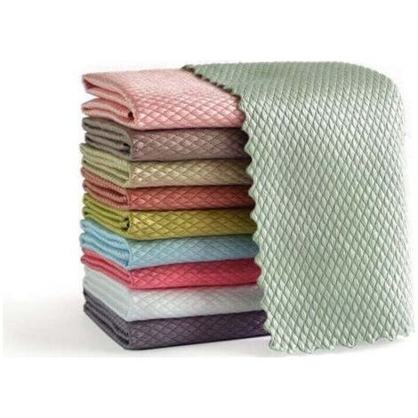 PA Chiffon Magique, Lot de 10 Chiffon de Nettoyage en Microfibre Multifunction pour dans Cuisine Voiture Salle de Bain Maison Bureau Multicolore 30x40CM (1/4)