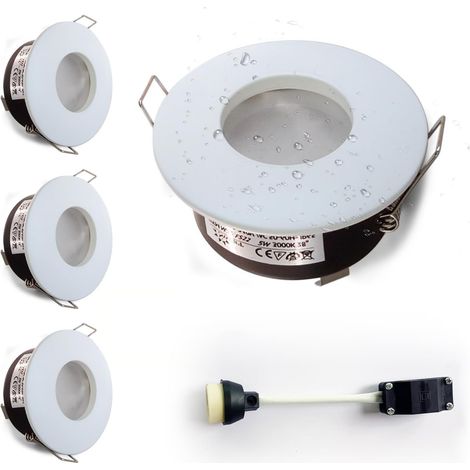 spot LED encastrables GU10 IP65, spot de plafond de salle de bain étanches (sans ampoules incluses), cuisine, couloir, douille GU10 incluse Lot de 4 (1/5)