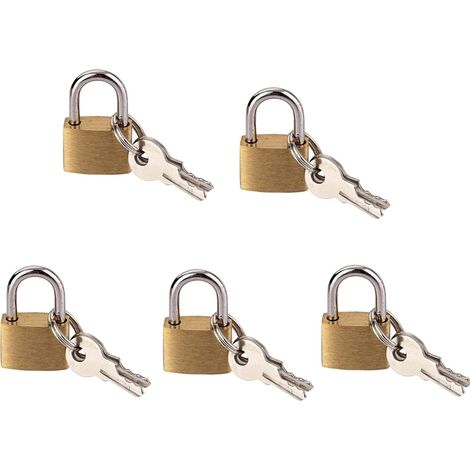 Petits cadenas, mini cadenas,Cadenas Casier,Petit Cadenas Valise,Mini Serrures Bagages,10 clés incluses,pour sacs à dos,sacs de sport,boîte à bijoux,agendas,20mm (1/5)