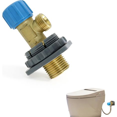 Vanne d'arrêt pour réservoir de toilette encastrée, pièce de rechange pour réservoir WC, 3/8 pouce, vanne d'angle compatible avec raccords, références K12088,240.189/269/752.001, 1 pièce (1/5)